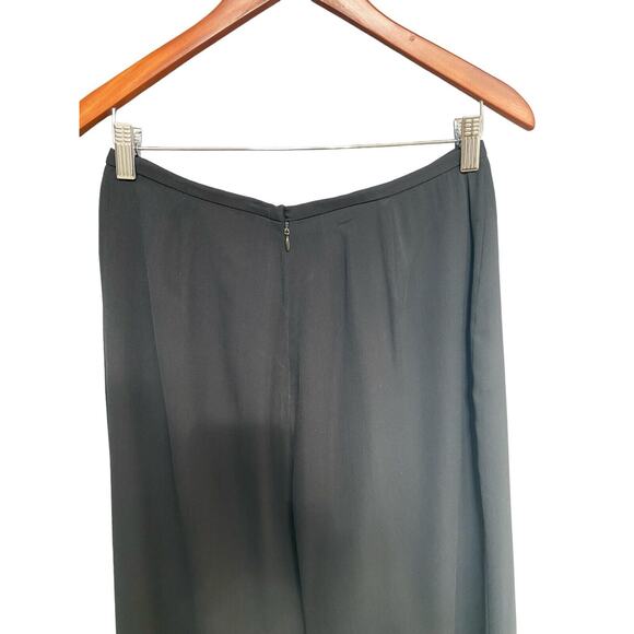 Kay Unger Size 10 Women’s 100% Silk High Rise Wide Leg Pant In Black Fully Lined - Picture 6 of 6